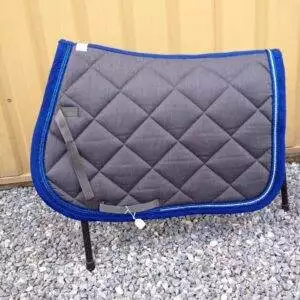 Cristina Sport springunderlag. Gråmeleret med royalblue pipings og Swarovski