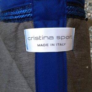 Cristina Sport springunderlag. Gråmeleret med royalblue pipings og Swarovski