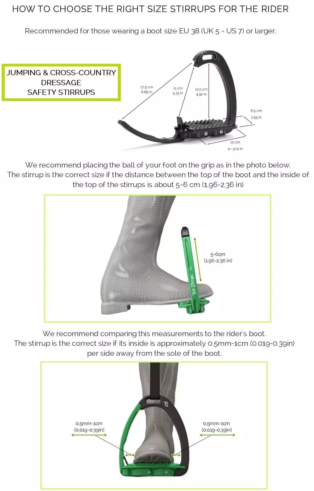 Tech Stirrups, sikkerhedsstigbøjle Venice Dressur Sort