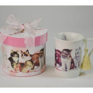 1 kaffekop med kattemotiv inkl æske