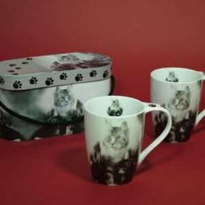 2 kopper med kattemotiv inkl æske