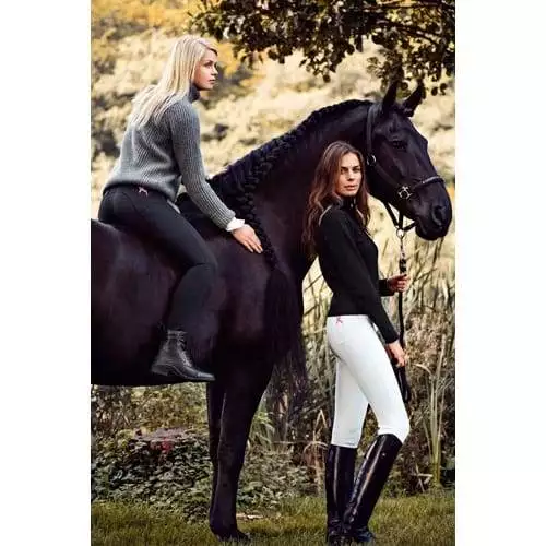 Catago Pink Ribbon ridebuks med silikone knæ. Sort